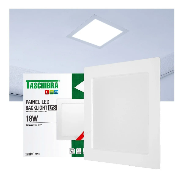 Painel Led Emb 18W Quadrado 6500K Taschibra