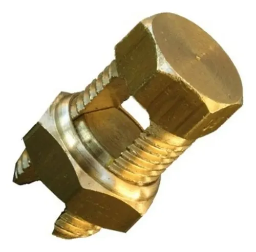 Conector Parafuso Fendido Emenda Cabos Split Bolt 35mm Latão (Cobre)