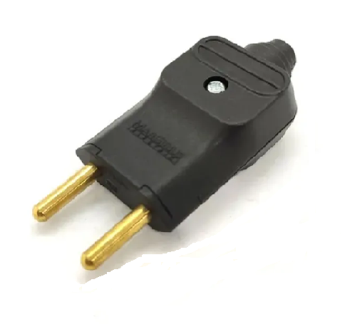 Plug Macho 2P 10A Longo Preto Margirius