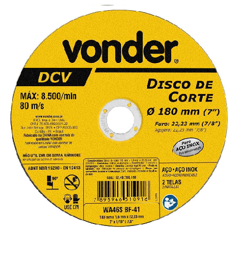 Disco Corte 180,0X1,6X22,23 Dcv Vonder