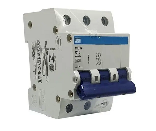 Disjuntor Din Tripolar 10 Amp MDWC