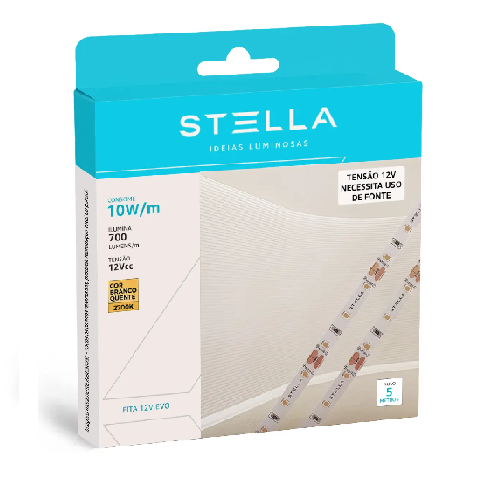 Fita Led 2700K 12V IP20 10W/M 5MT Stella