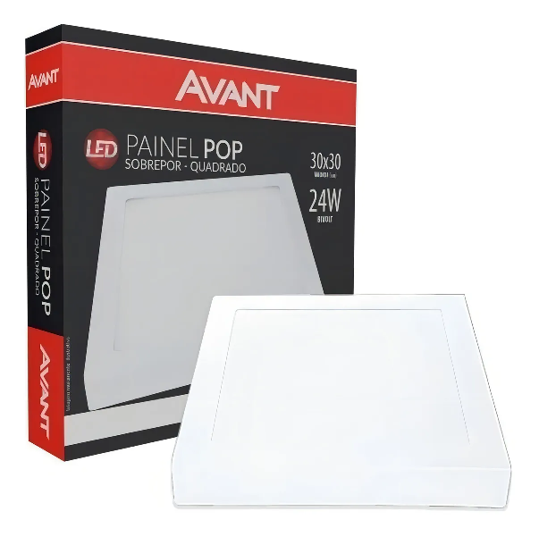 Painel  Led Sob 24W Quadrado  30X30 6500K Avant
