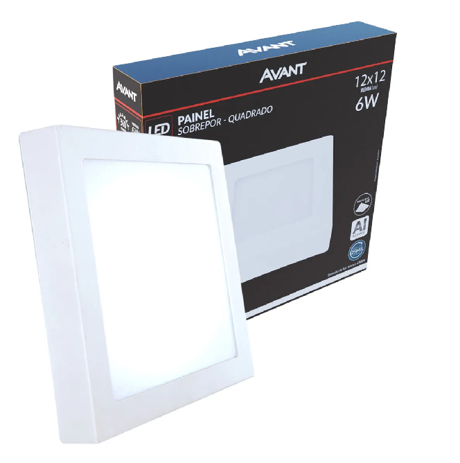 Painel Led Sob  6W Quadrado12X12 6500K Avant