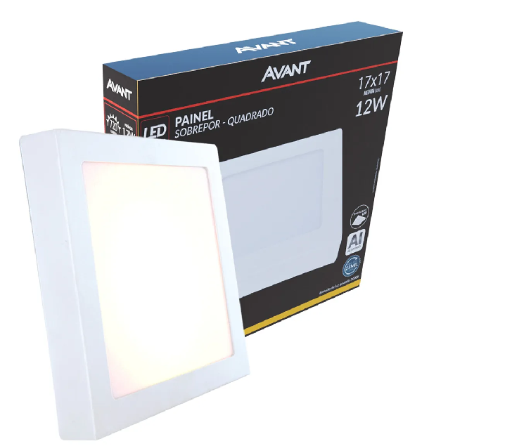 Painel Led Sob 12W Quad 17X17 3000K Avant