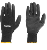 Luva Poliester/PU Preta Tam.09 Vonder