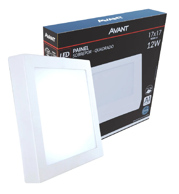 Painel  Led Sob 12W Quadrado 17X17 6500K Avant