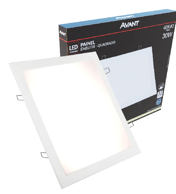 Painel Led Emb 30W Quadrado 40X40 4000K Avant