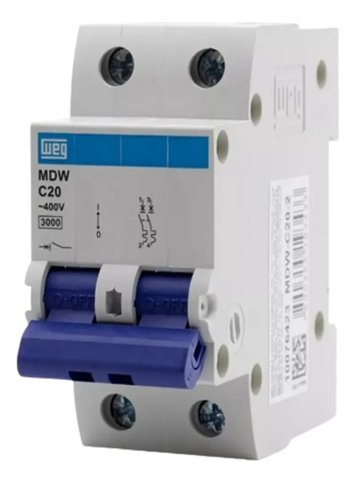 Disjuntor Din Bipolar 20 Amp MDWC