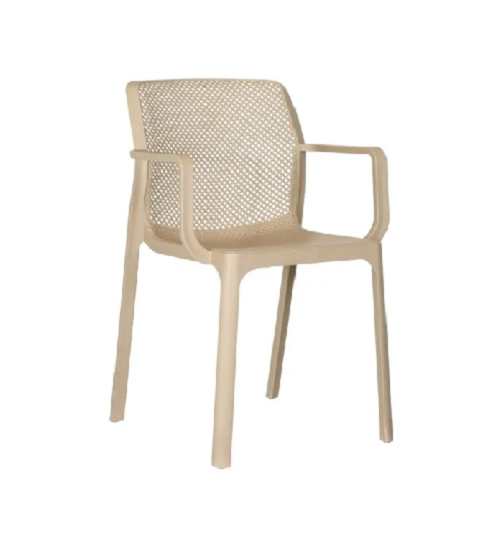Cadeira Prolipopileno C/Braço Bege