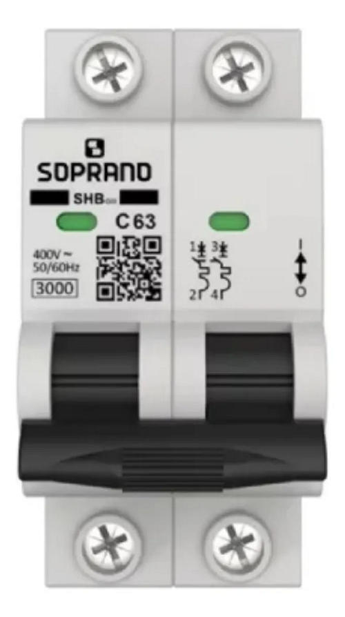 Disjuntor Din Bipolar 63 Amp Soprano PA