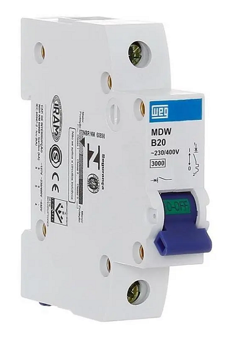 Disjuntor Din Unipolar 20 Amp MDWC