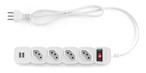 Filtro De Linha 4 Tomadas 2 Portas Usb +BR