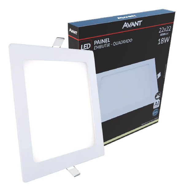 Painel Led  Emb 18W Quadrado  22X22 4000K Avant