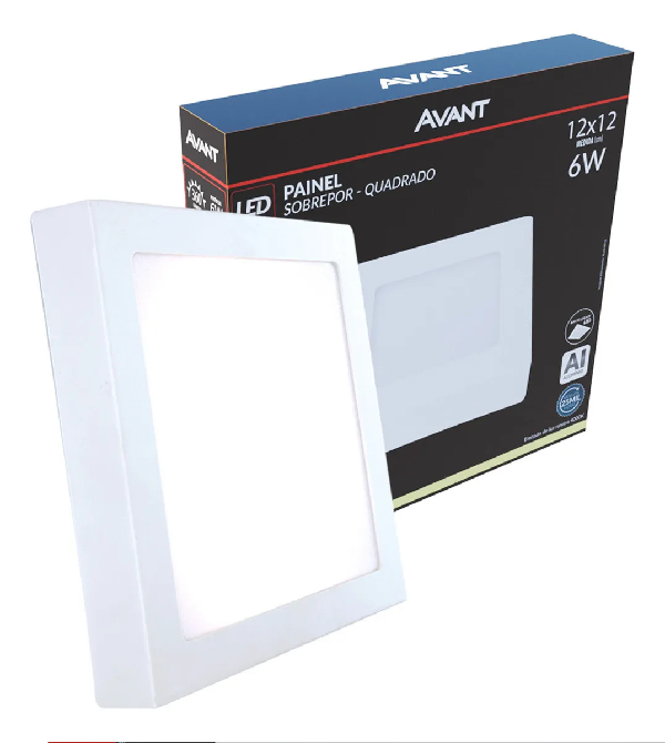 Painel Led Sob 6W Quadrado 12X12 4000K Avant