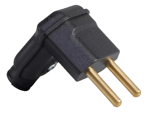 Plug Macho 2P 10A 90º Gigante Preto Margirius