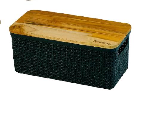 Caixa Organiz. 3,7L C/TP TECA,Preta Nitron