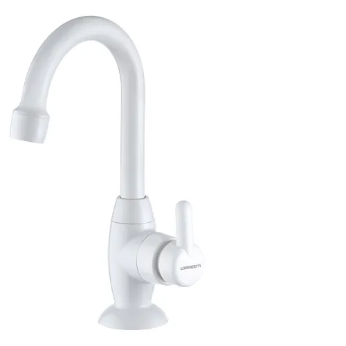 Torneira De Mesa P Lavatório C Bica Alta Lorenzetti 1195 F31 Branco Fosco