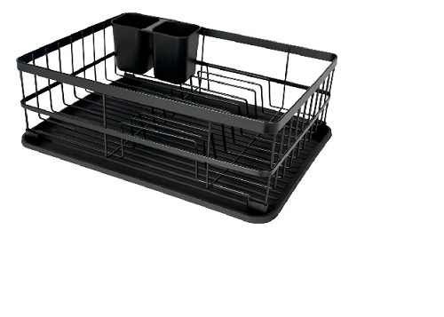 Escorredor Louça 9 Pratos Preto Fosco Mor