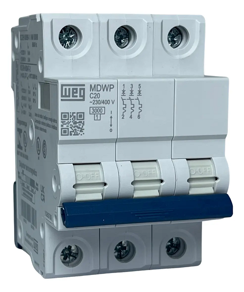 Disjuntor Din Tripolar 20 Amp MDWP