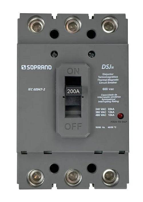 Disjuntor Caixa Mold 3X200A Soprano