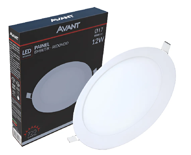 Painel Led Emb 12W Redondo  6500K Avant