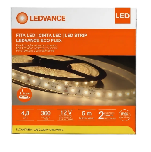Fita Led 2700K 12V IP65 4,8W/M 5M
