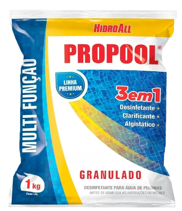 Piscina Prop Dicloro 3 EM 1 1KG Hidroall