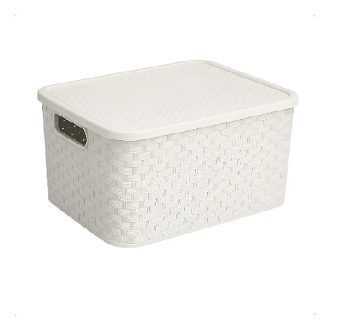 Cesto Rattan 16 LTS Branco 38,5X28X19 CM