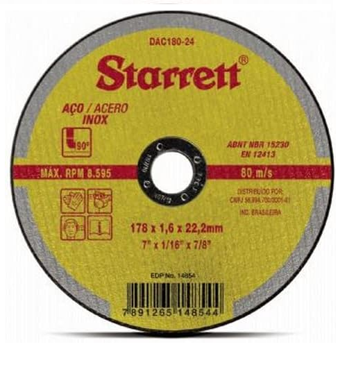 Disco Corte 7" X 7/8" Inox Starrett