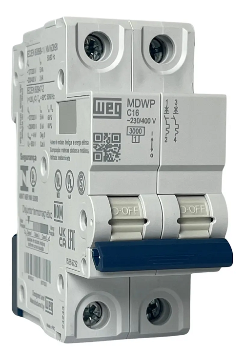 Disjuntor Din Bipolar 16 Amp MDWP