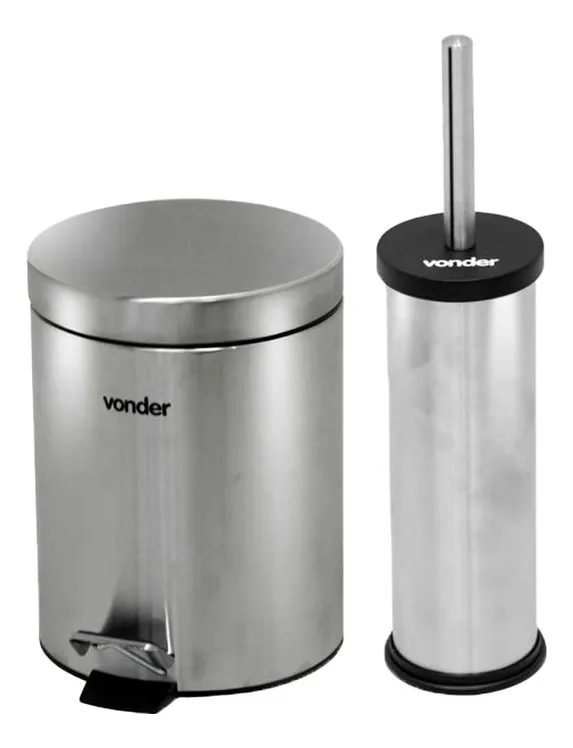Lixeira Redonda 5L Inox com Escova VD