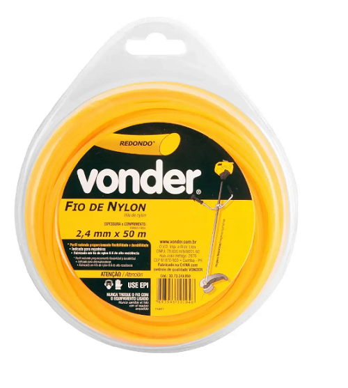 Fio De Nylon 2,4MM X 50M Redondo Vonder