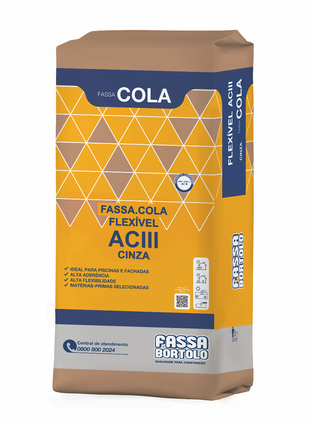 ARGAMASSA AC3 CINZA 20KG FASSA BORTOLO